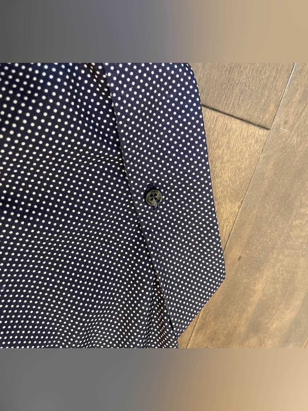 Con.Struct Navy/White Microdot/Polka Dot Slim Fit Performance Shirt - Size XL - Picture 7 of 10